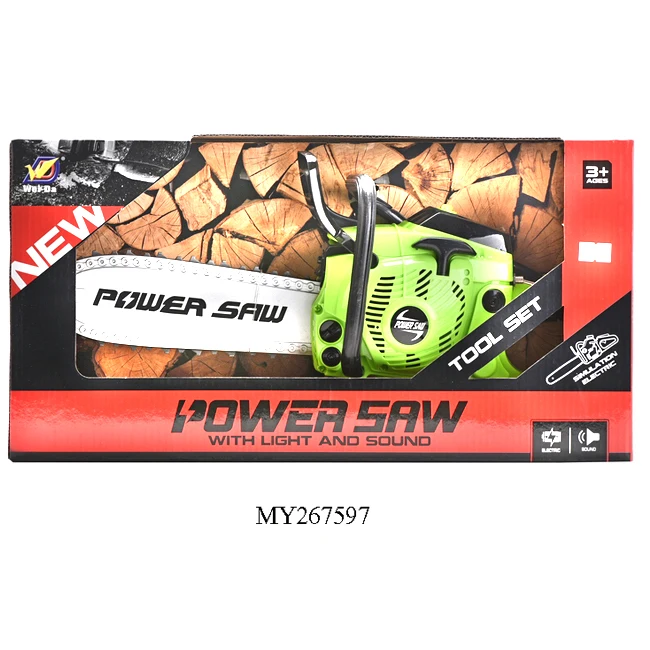 Garden tool toys light sound electric plastic power chain saw toy for Kids