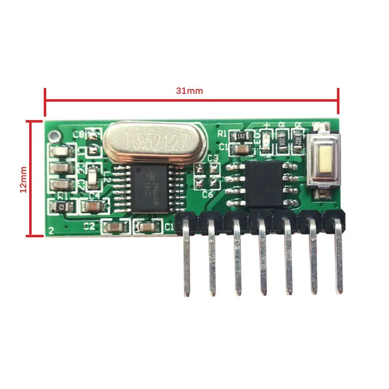 4-Channel 433 Metal 4-Key RF Wireless Remote Control Transceiver Module Learning Code Decoding Board Output High Level