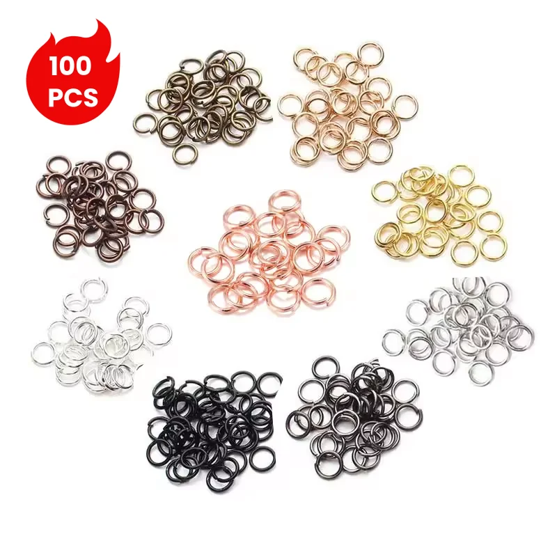 100 Pcs/Bag Wholesale Open Jump Rings Split Rings Necklace Bracelet Jewelry Findings Plating DIY Accessories For Jewelry Making