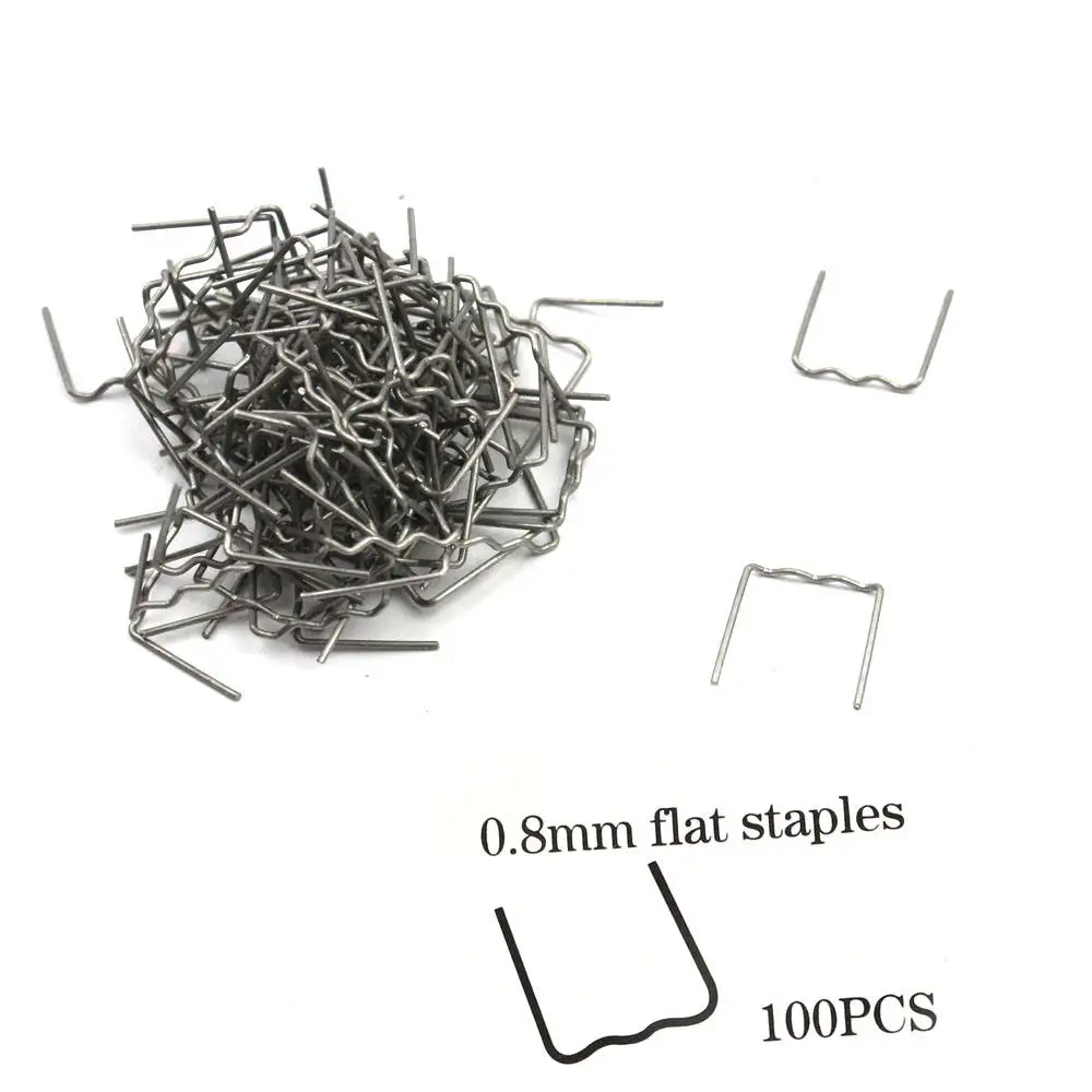 100 Pieces Hot Staples Welding Rods Car Bumper Repair Welding Wire Plastic Cracks and Plastic Craft  0.8 0.6 mm Wave Shape