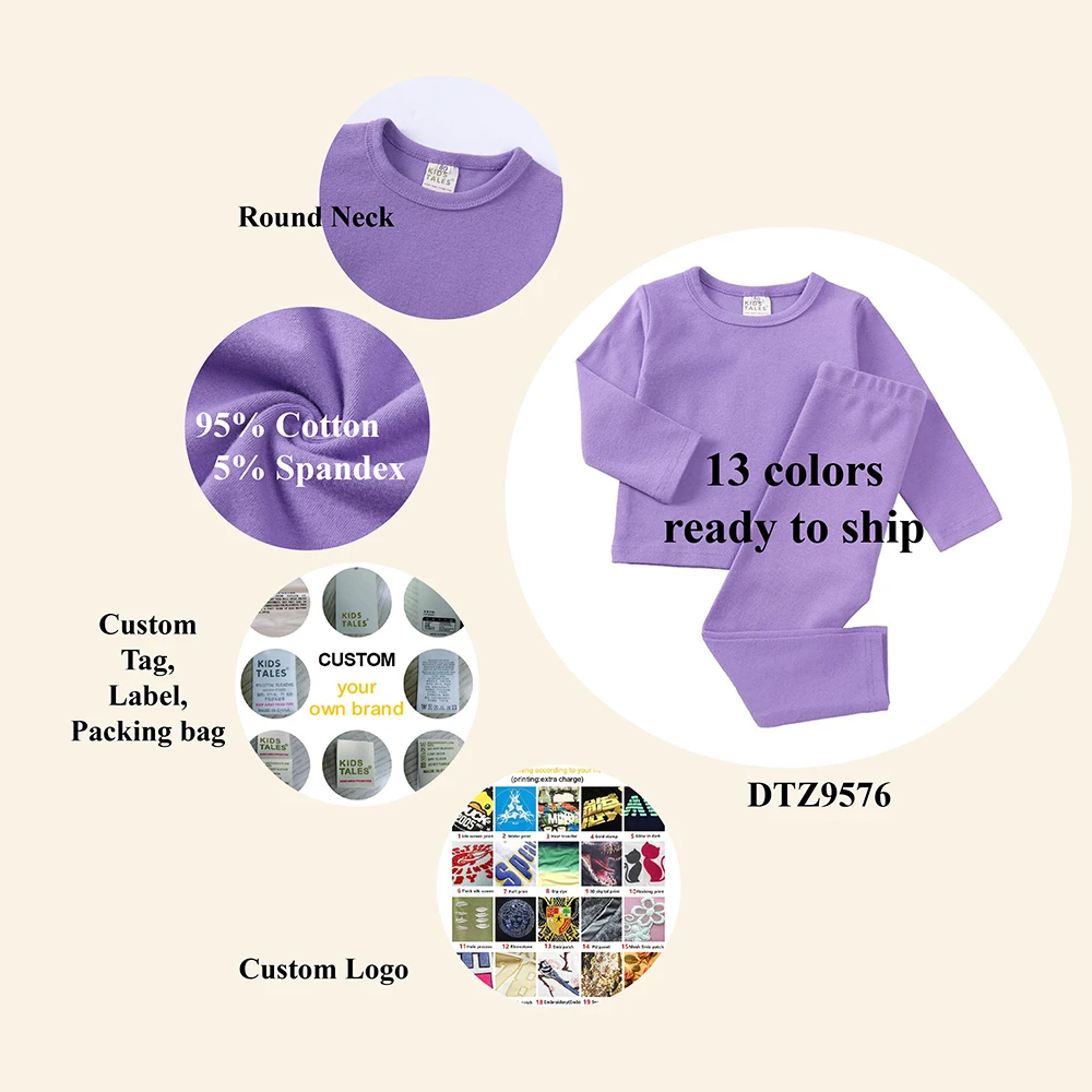 Custom Kids Pajama Set Children Clothing Sets Girls Underwear Boys Girl Loungewear Set Cotton Pyjamas Kids Clothes Wholesale