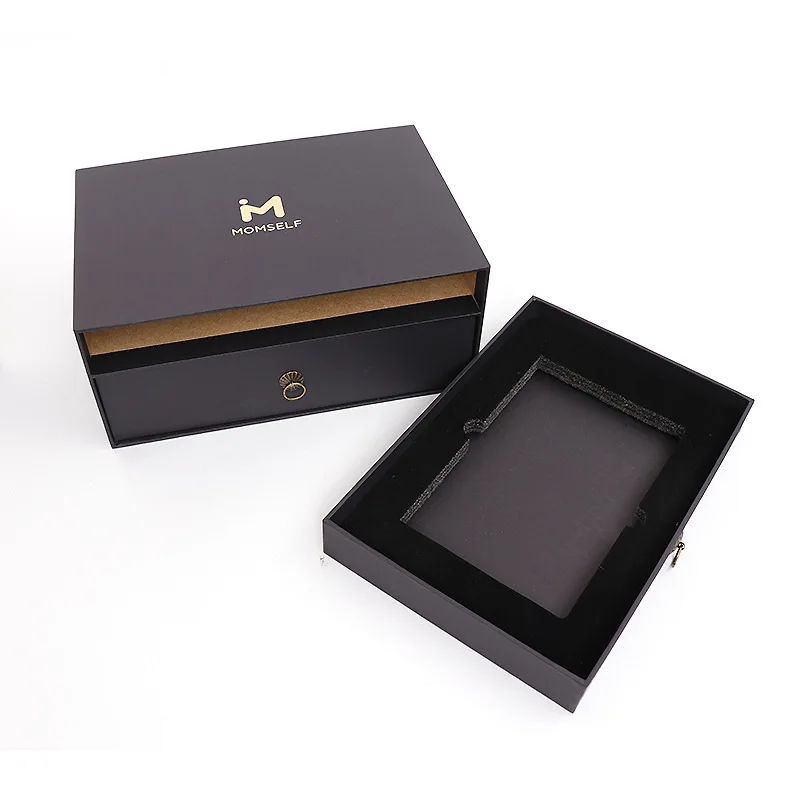 
OEM ODM Makeup Boxes Case Professional Beauty Flower Packaging Facial Cream Cosmetic Box Black 