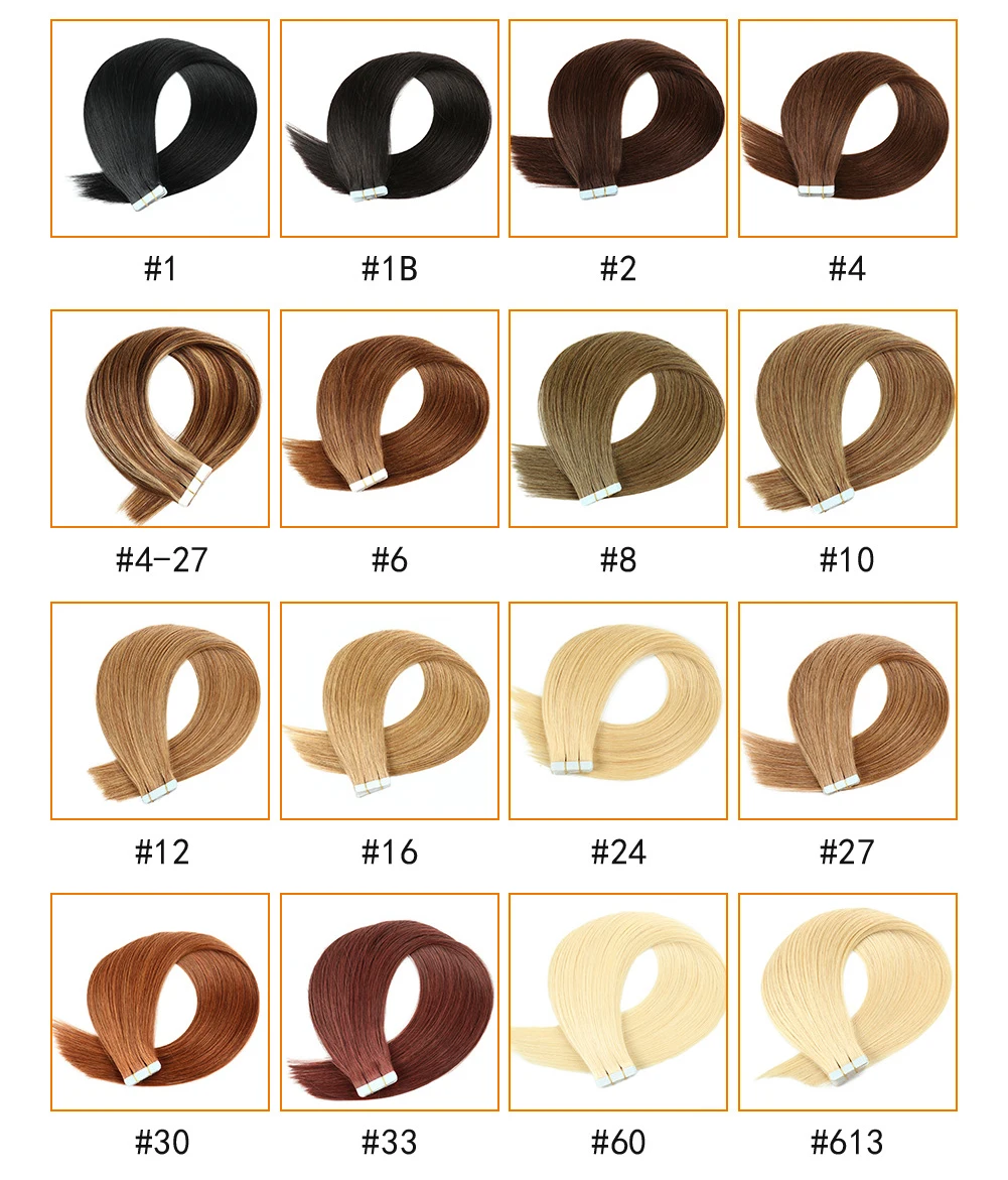 Wholesale Tape Human Hair Extensions,Injected Double Drawn Invisible Slim Skin PU Seamless Russian Tape In Human Hair Extension