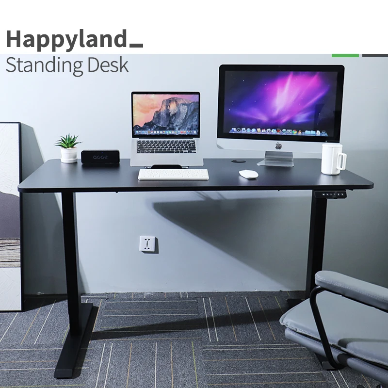 Electric Adjustable Height Sit Stand Desk Lift Office Table Height Adjustable Standing Computer Desk Frame for Home Office Work