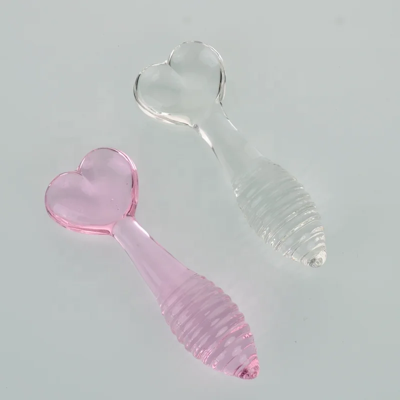 Factory Supply In Stock Cheap Mini Transparent Pink Glass Dart Model Butt Plug Doomerang Model Glass Sex Toy for Sex Enjoyment