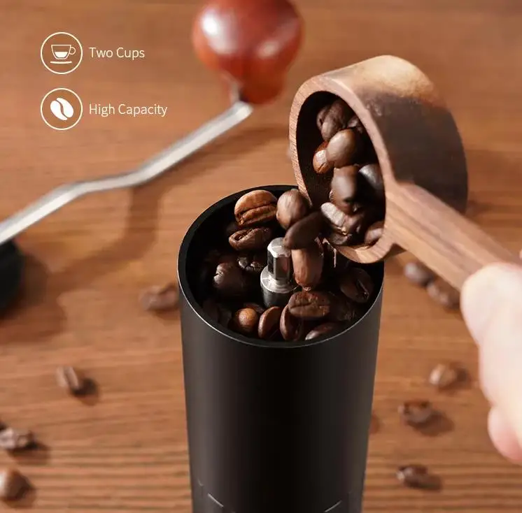 Kingze Black Coffee Grinder Machine Kitchen Adjustable Coffee Maker Hand Manual Coffee Grinder