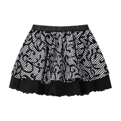 Gabby Loop Kids Girls Summer Flock Print Swing  Dress  Children Tutu Skirts Pleater Short Skirt