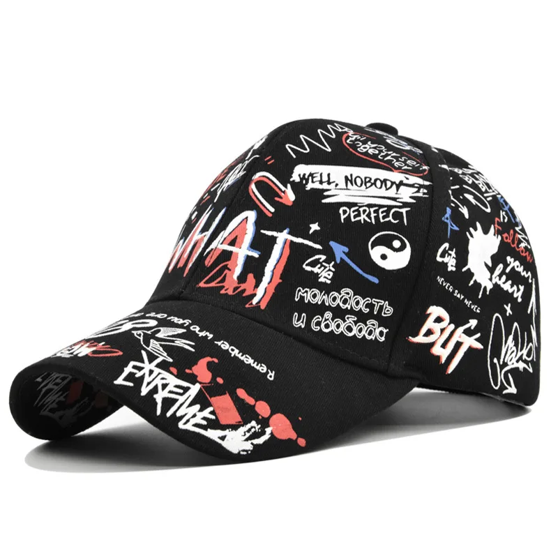 2022 6 Panel Graffiti Snapback Printing Hats Gorras New Popular Women Sports Cap Man Baseball