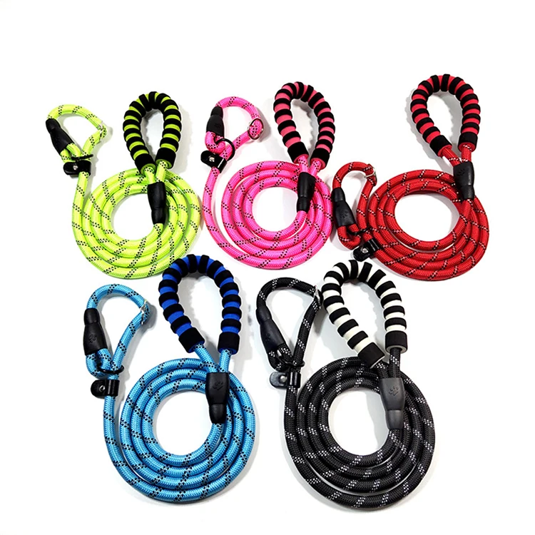 Comfortable Sponge Handle Dog Slip Collar Choke Leash P-Leash Durable Dog Training Slip Rope Leash