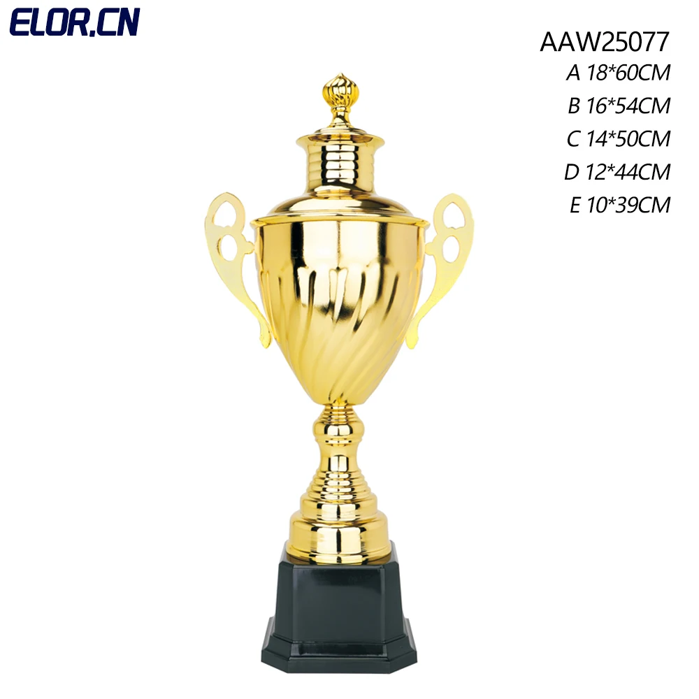 ELOR China Factory Custom Big Golden Ball Trophy Award Lower Price With Picture For Basketball And Football