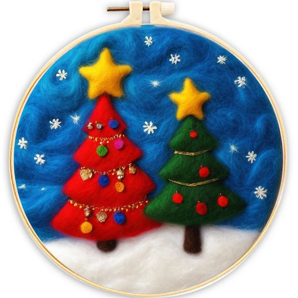 Christmas Needle Felt Starter Set Wool Needle Felt Set Needle Felt Supplies for Beginners