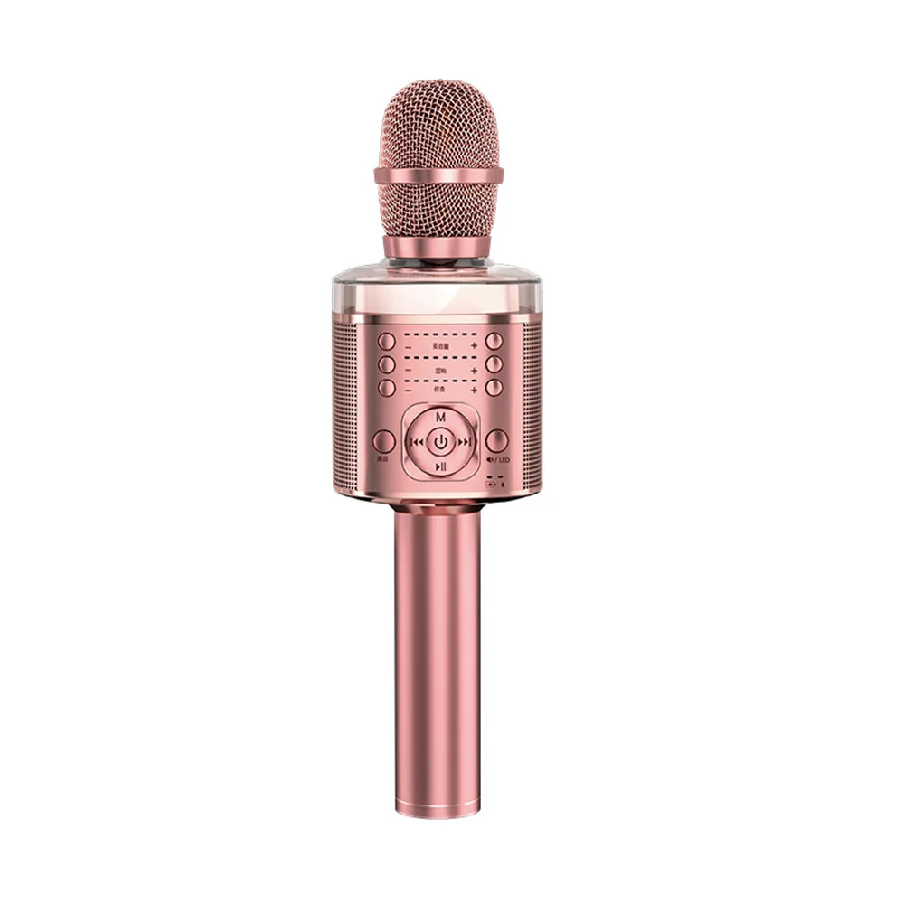 Smart Breathing Light Wireless Microphone For Kids Karaoke BT Singing Portable Handheld Mic Speaker Machine
