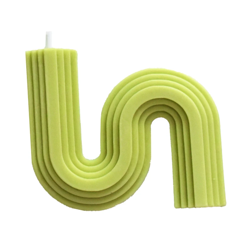 New Creative Design Hand Made Art Candle Customized N Shaped Scented Candles