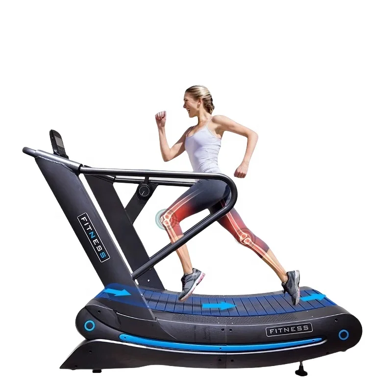 New Arrival Commercial Curved Treadmill Running Machine Customized Logo Manual treadmill no electricity running gym machine