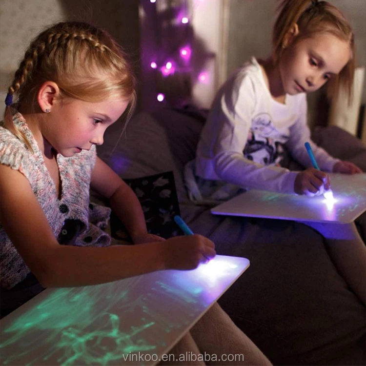 Hot Seller Led Fluorescent Drawing Board Luminescent Drawing Pad Glow In The Dark Board