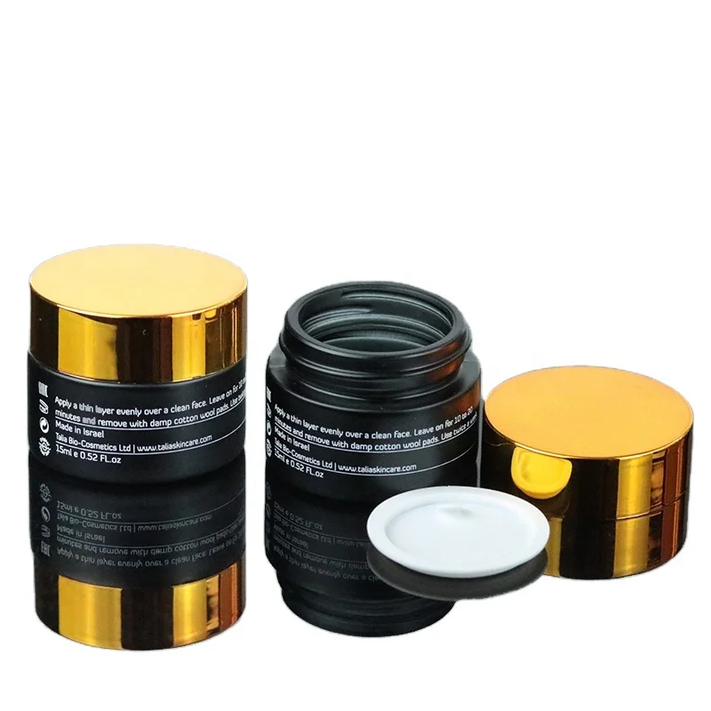 Pantone Color Coating Luxurious 15g 30g 50g 60g 80g Matte Black Glass Candle Jar With Color Lid (GJM49)