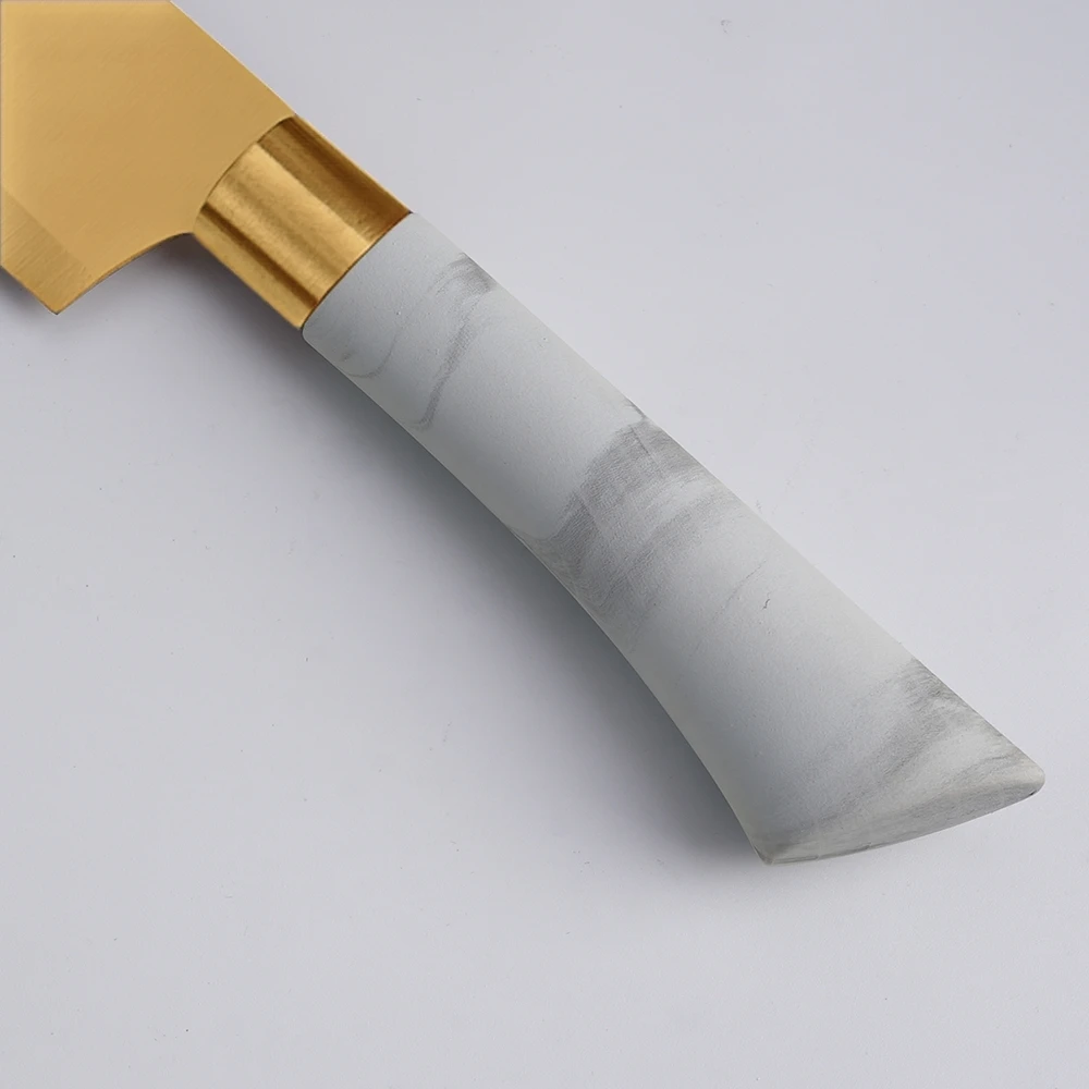 TOALLWIN juego de cuchillos de cocina marble grain handle gold kitchen knife chef kitchen knife set kitchen knives