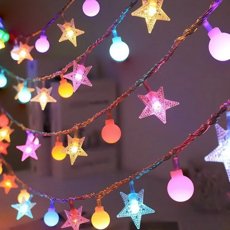 New Indoor and Outdoor LED Small Ball Color Light Warm White Variable Bubble String
