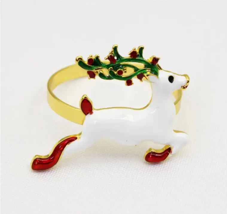 festival Christmas luxury bling gold metal table  napkin rings for wedding hotel decoration