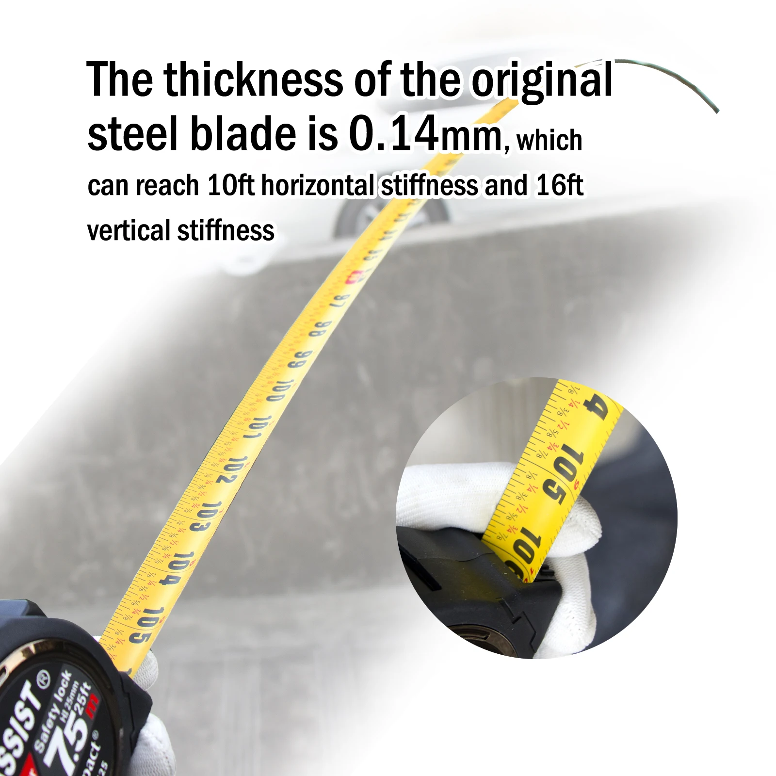 Assist High Quality Tape Stop Portable Tape Measure 3m/5m/7.5m/8m/10m Steel Measuring Tape