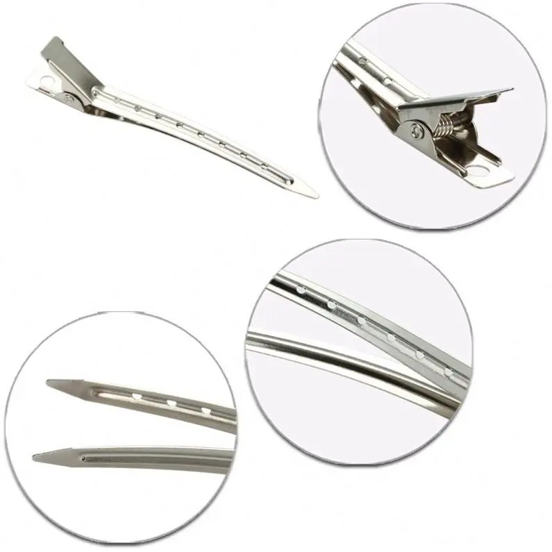 Hot sale 3.5 Inches Duck Bill Hair Clips Metal Alligator Curl Clips Sectioning Clips For Beauty Salon