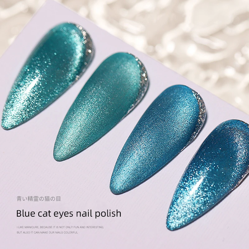 2023 Newest Nail Polish Crystal  Cat Eye UV Gel Polish Private Label Beauty  Glitter Gel Nail Polish