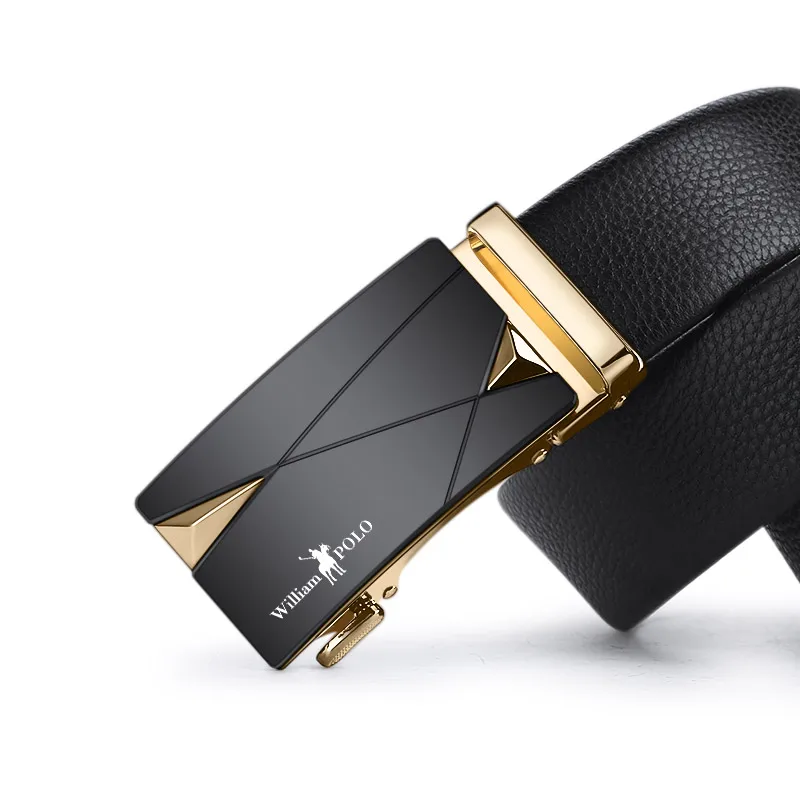Wholesale Custom New Adjustable Casual Automatic Buckle Belt Fashion Lxurury Business Men Black Genuine Leather Belts