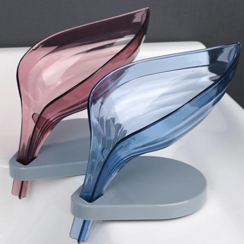 Bathroom Soap Holder Leaf Shape Soap Box Storage Rack Creative Dish Storage Plate Tray Soap Case Bathroom Gadgets