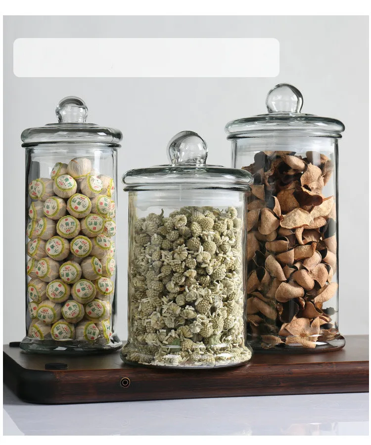 Large Round Clear Glass Storage  Bottles & Jars 5L Food Storage Containers With Glass Cap