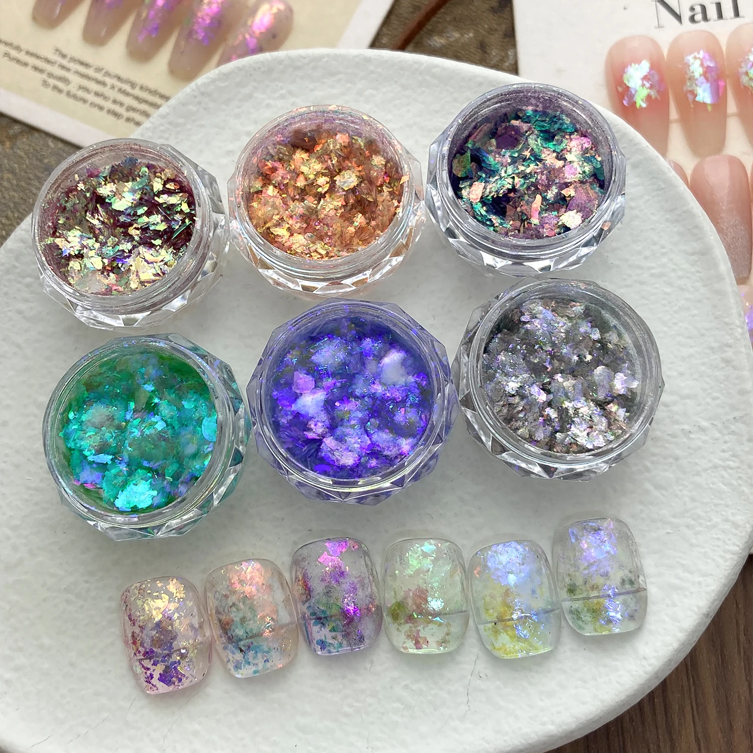 Nail glitter Fantasy Cloud Brocade Opal Polarized Nail Beauty Delicate Sparkling Pink Ice Crystal Aurora Nail Decoration