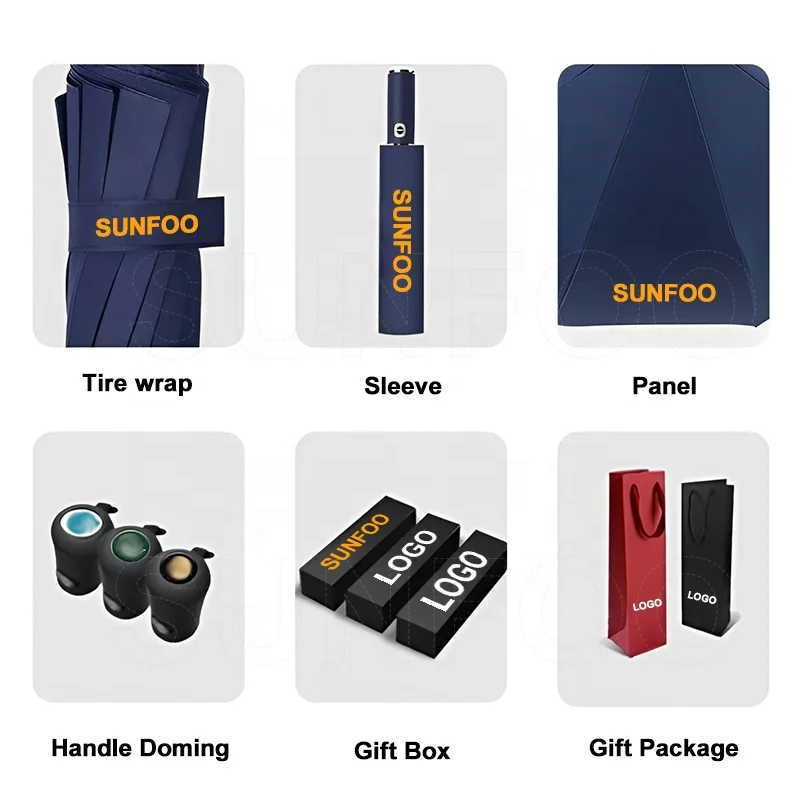 High Quality 28 Inch Large Long Double Vented Canopy Two Folding Golf Umbrella