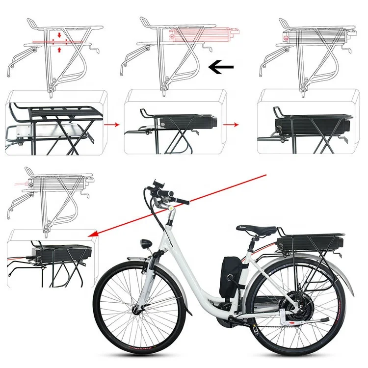 
Rear Rack 10Ah 13Ah 15Ah 22.5Ah 26Ah 28.8Ah 31.5Ah Electric Bike Lithium Ion 48V 20Ah Ebike Battery for 1000w Motor 