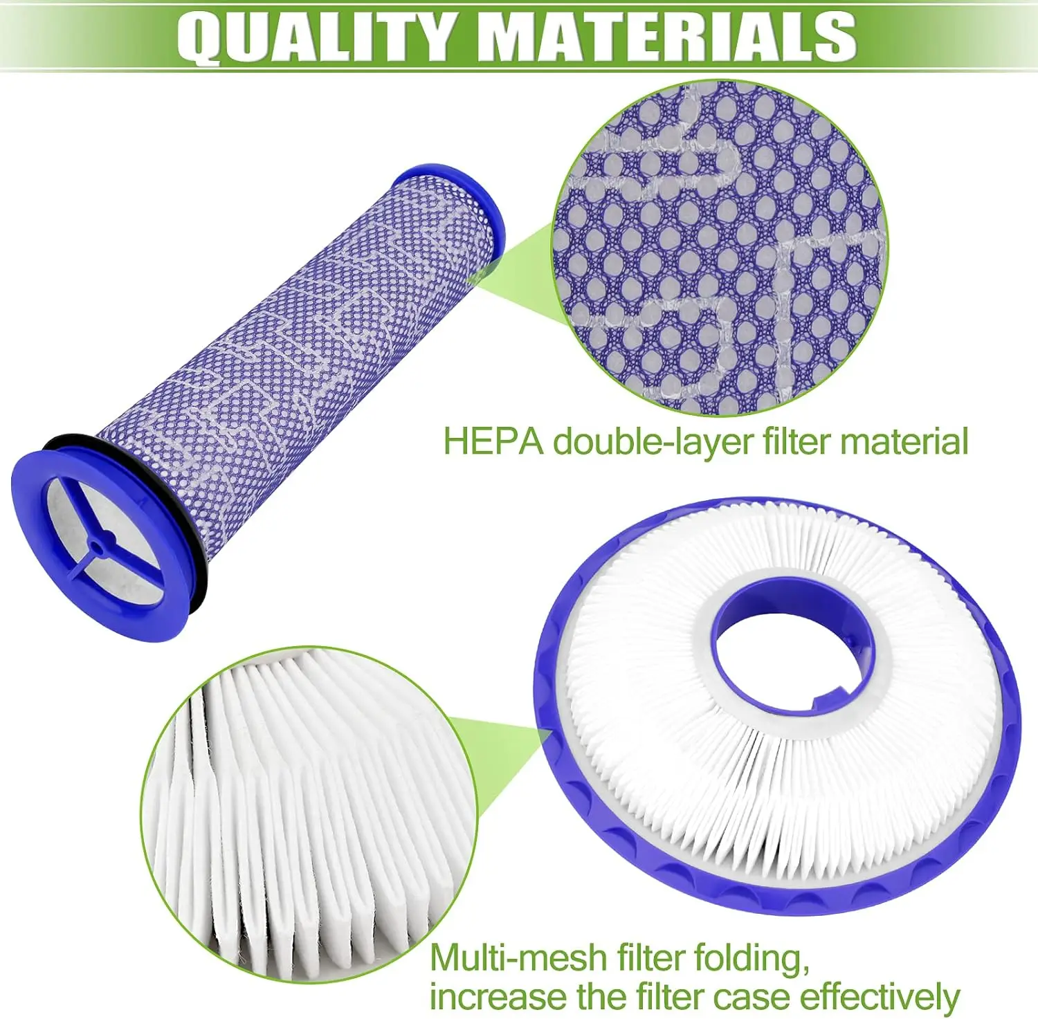 Hepa Post-Motor Filter & Pre-Motor Filter Replacement fit for Dyson DC41,DC65,DC66 for Animal and Ball Vacuums for Multi Floor