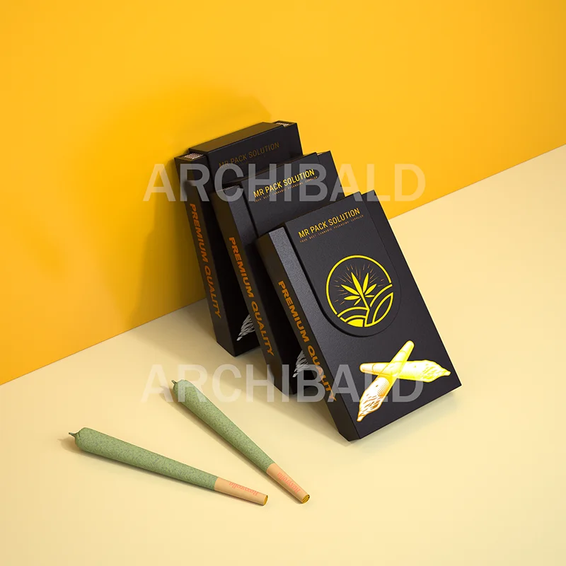 Premium Quality Pre Smell Proof Roll Magnet Flip Cover Custom Recycled Packaging Paper Box