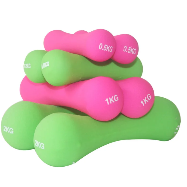 0.5-2.0 Kgs Ms Fitness Equipment Bone Shape Custom logo Weight Lifting Round Rubber Coated Dumbbell