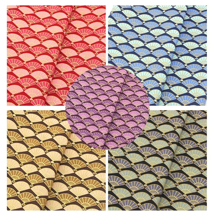 
Wholesale 5 pcs Single Color Small Folding Fan Fishscale Pattern Printing Handmade DIY Cotton Fabric Patchwork For Bedding 