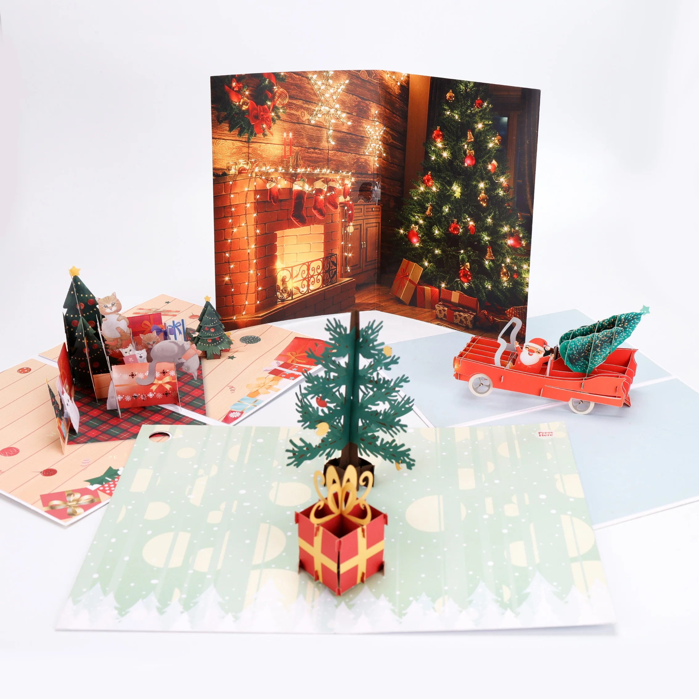 Merry Christmas Tree 3d pop up card greeting card Christmas invitation sent to friends pop up card merry christmas