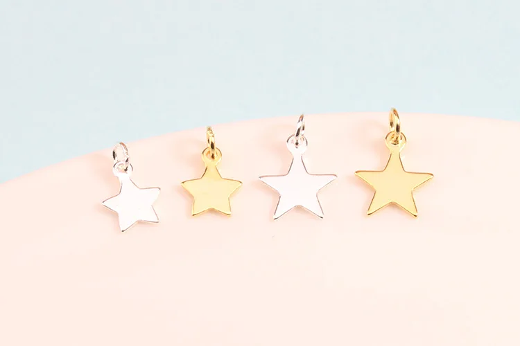 shell starfish david star solid pure 925 sterling silver diy jewelry girls pendant charms for permanent jewelry