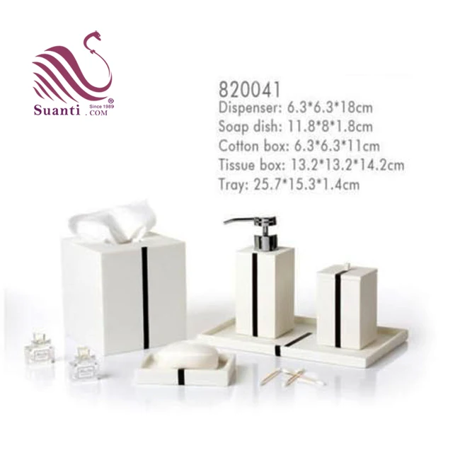 Factory Price Beige Color Decorative Sandstone Bathing Products with Soap Dish Polyresin Bathroom Asscssories Set