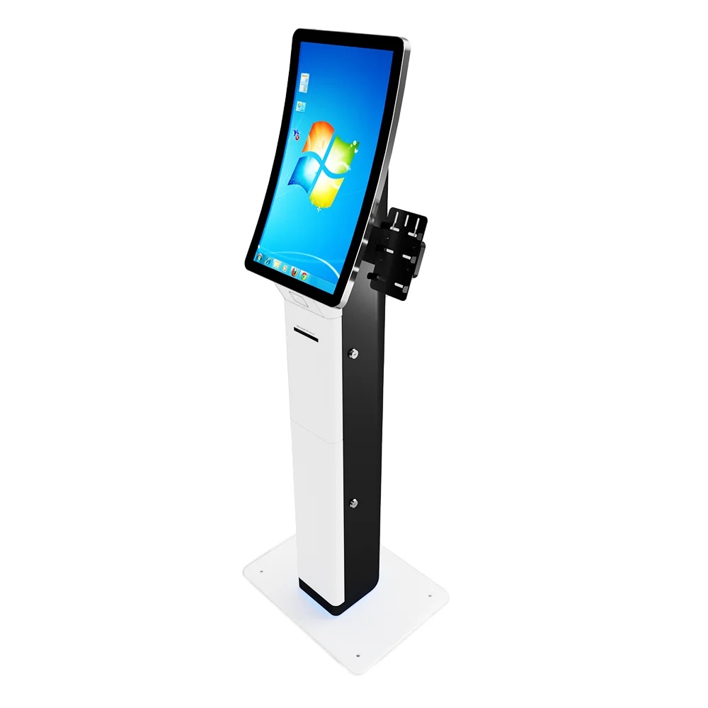 Totem Fast Food 23.6 inch Touch Screen Self-service Software Payment Terminal Self Ordering Kiosk for For Restaurant Kiosk