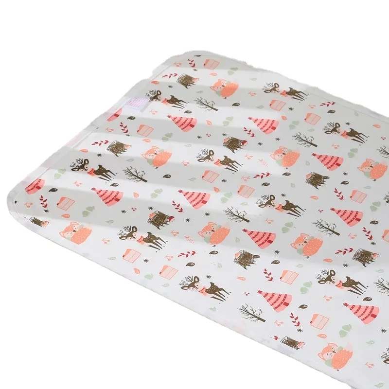 Baby Knit Cotton Print Waterproof Diaper Changing 100*56cm Baby Urinal Mat