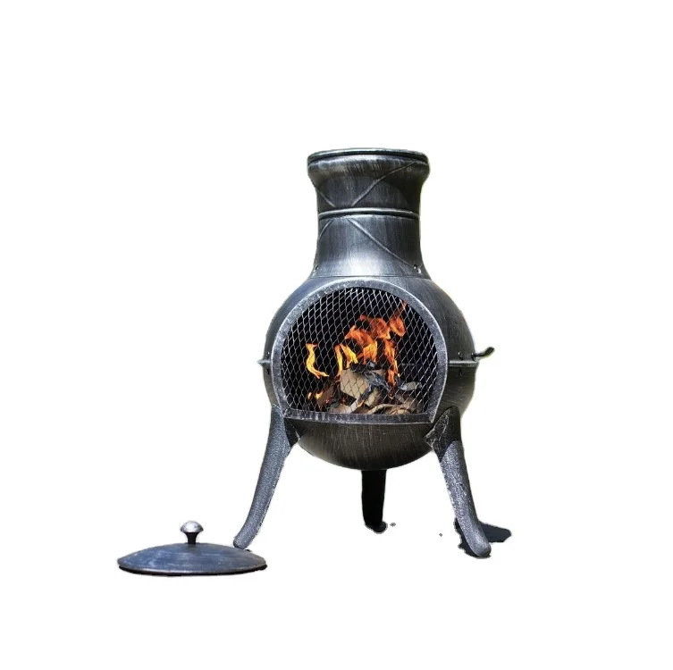 Small Cast Iron and Steel Chimenea Multi Fuel