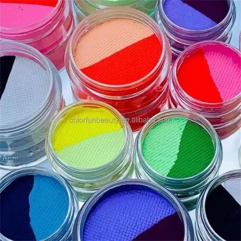 Private Label water activated eyeliner palette 2 split colors cosmetic face Body Paint Palette liner for face makeup