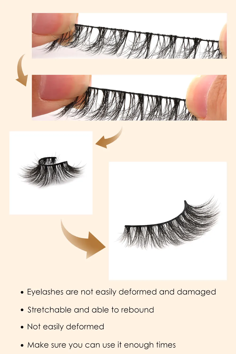 elastic black band high quality pbt fiber wispy faux mink eyelash vendor handmade false natural strip lashes