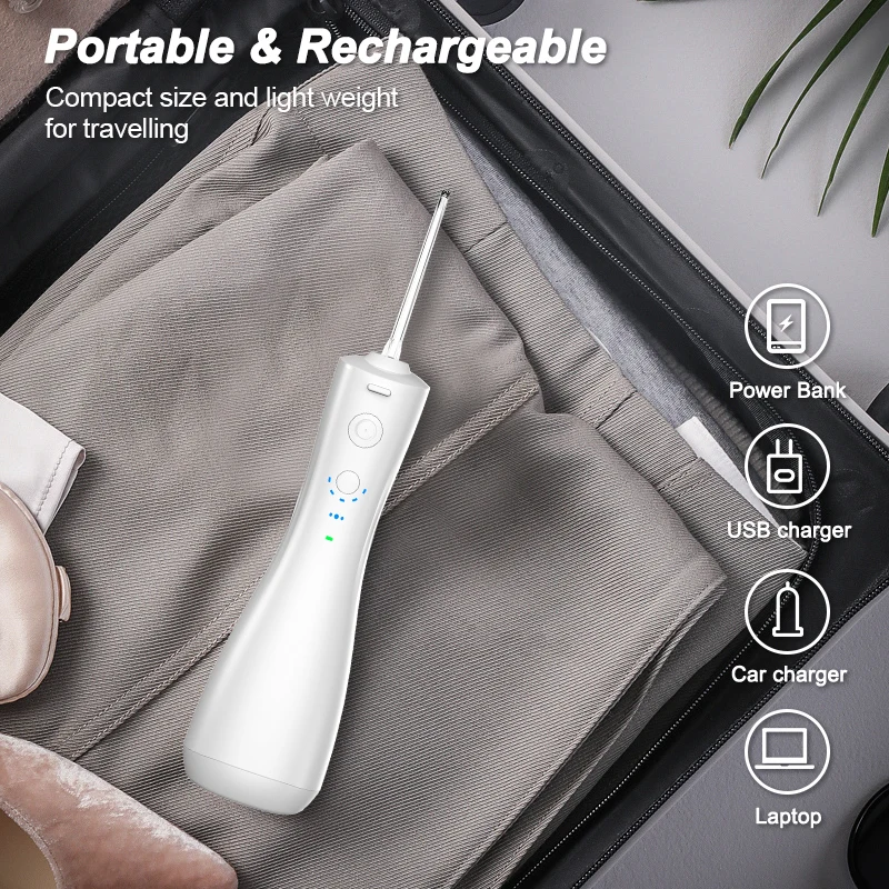 Tooth Care Food Grade Hot Sale Electronic Ipx7 Waterproof Dental water Travel Flosser With 250ml Water