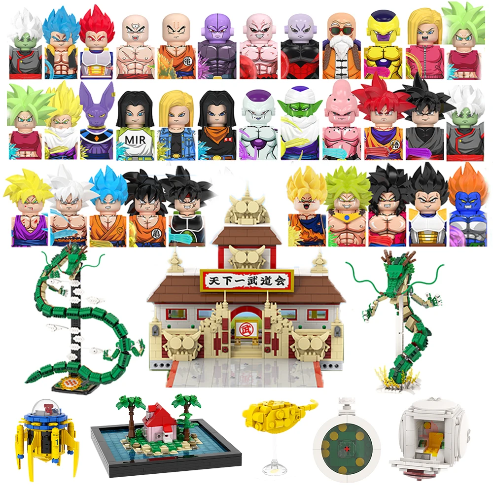 DBZ Dragones Master Roshi Goku Gogeta Ball Anime juguetes mini toys building blocks sets Toys for kids WM6177 6178 6180 6181