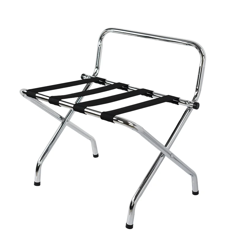 Hotel Room Luggage Rack Suitcase Rack Folding Nylon Belt luggage rack for hotels Chrome