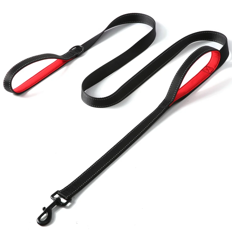 Hot Sale Reflective Nylon Material Heavy Duty Double Neoprene Padded Traffic Handle Pet Dog Leash
