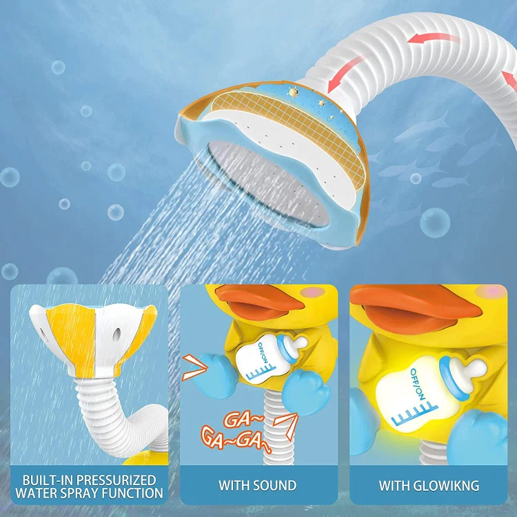 Baby Bath Toy Duck Sprinkler Shower Kids Battery Operated Electric Bathroom Water Play Game Toys