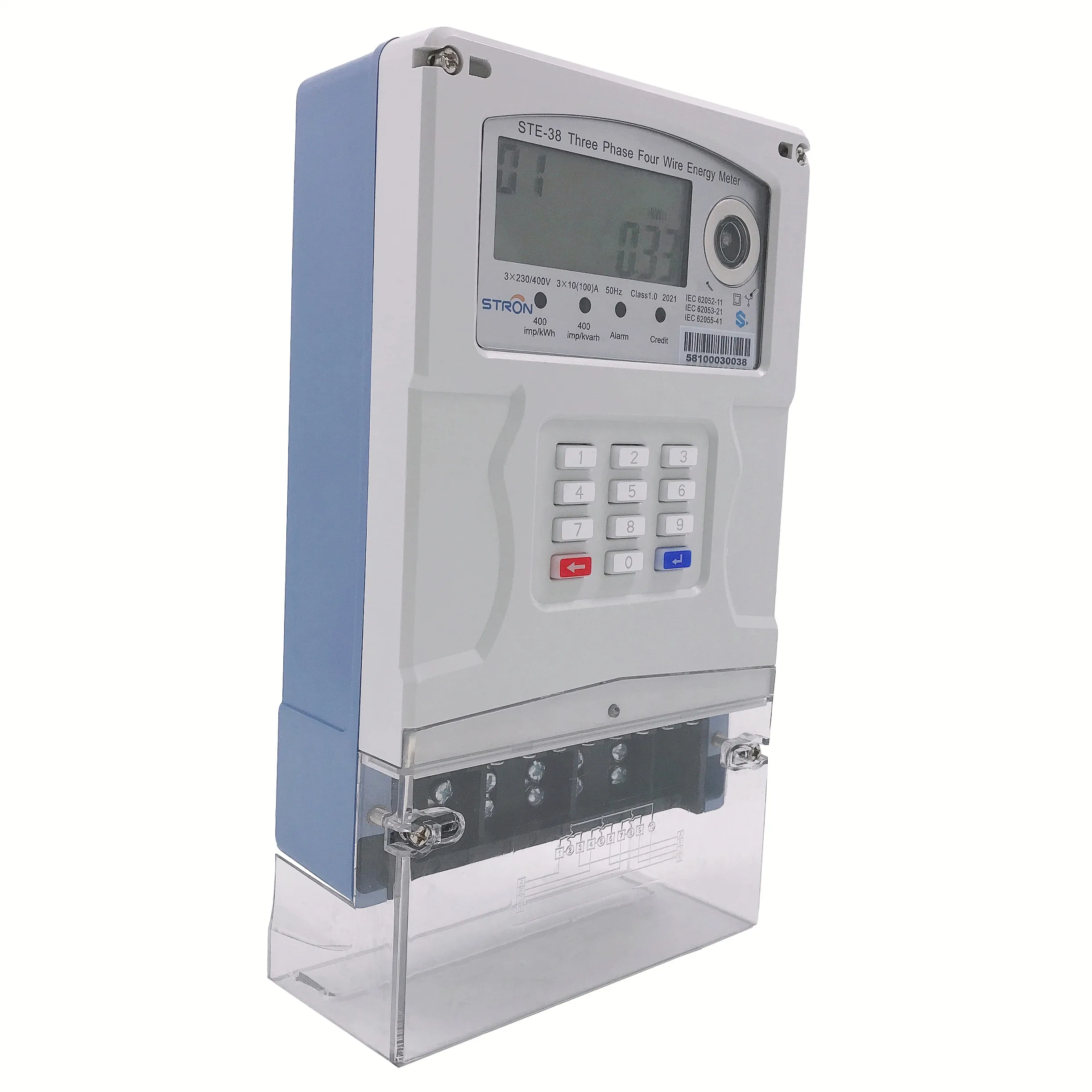 STS Remote Control Supported 380V 100A Three Phase Prepaid Smart Electricity  Meter With AMI system